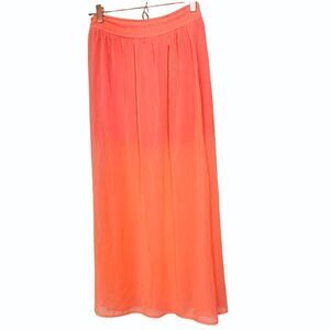 EUC ANGL Under Skies Pink Chiffon Maxi Skirt Small